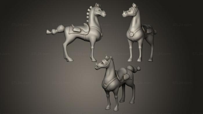 Статуэтки животных (Мультфильм лошадь, STKJ_0015) 3D модель для ЧПУ станка